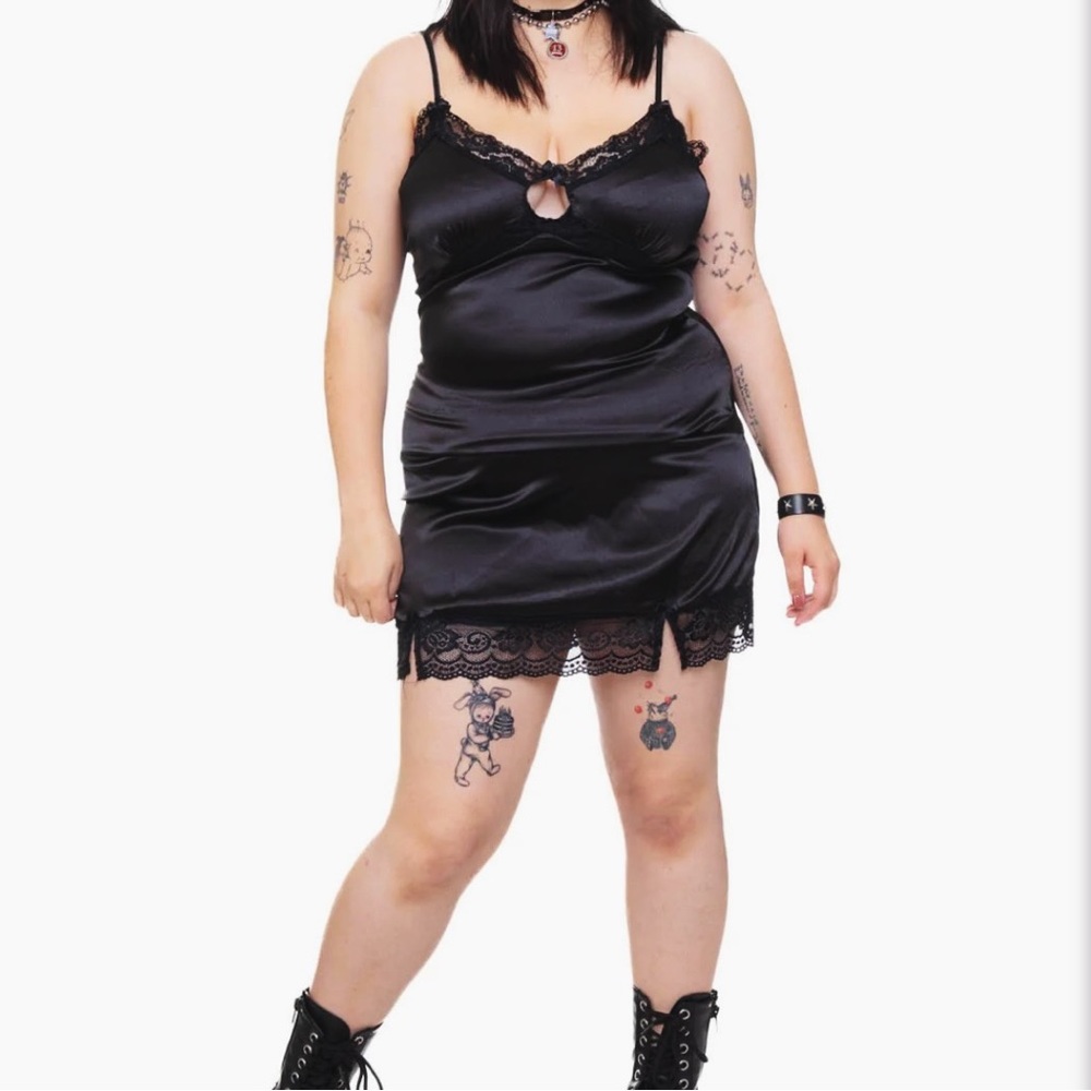 Tunnel Vision Josie Black Mini Slip Dress